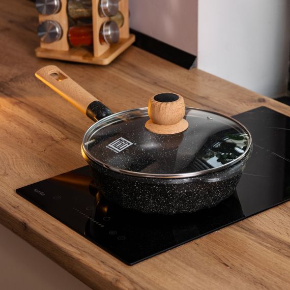 Алюминиевый сотейник 2,7 л с мраморным антипригарным покрытием Ø 24 см черный HP-4-436B | Зображення 5