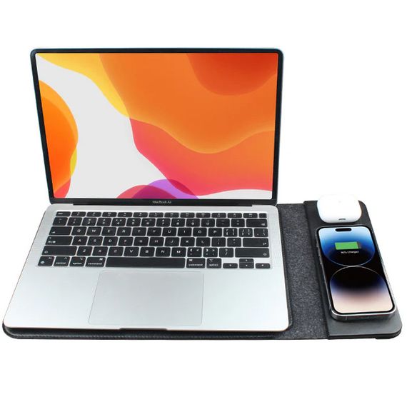 Подставка-чехол для ноутбука STAND JD-S97 с БЗУ 4in1 15W (15-16'') Black | Зображення 2