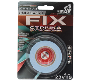 Стричка 2-стороння спинена VIROK Universal Fix: 19 мм х 2 м VR-23V118