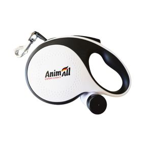 Повідець-рулетка AnimAll з диспенсером, для собак вагою до 50 кг, 5 м, біла