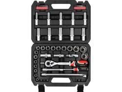 Набір головок торцевих і викруткових насадок квадрат 1/2", 1/4" з інструментами, 60 елем. Польща YATO YT-12660