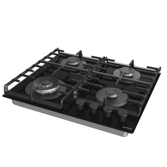 Варильна поверхня Gorenje GKTW642SYB/газ на склі/ електрозапалювання/таймер/ чавунна решітка/конфорка Wok/газконтроль/чорна (GKTW642SYB) | Зображення 6