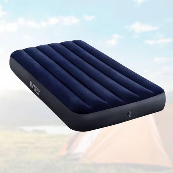 Одномісний надувний матрац Intex 75 × 190 × 24 см, флоковане покриття проти ковзання | Зображення 1