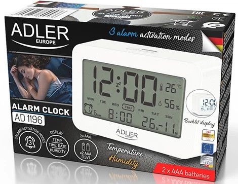 Термогігрометр Adler AD 1196 white 15х17х23 см білий | Зображення 5