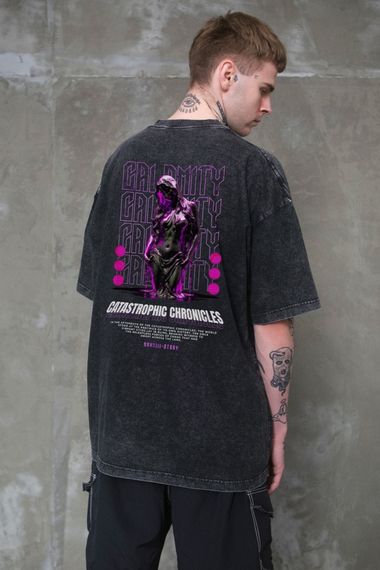 Виварена Оверсайз Футболка Without Washed З Принтом Calomity Black