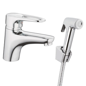 Смеситель для умывальника Haiba Opus 001 с выходом для гигиены. лейки (HB0682)