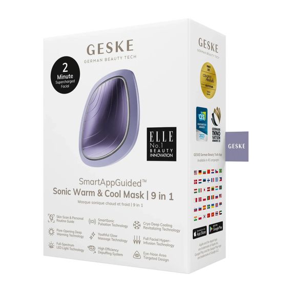 Ультразвуковая маска тепло и холод GESKE Sonic Warm&Cool Mask 9в1 white, Фиолетовый | Зображення 7