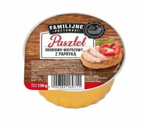 Паштет курячий з паприкою Pasztet Familijne, 130 г Польща