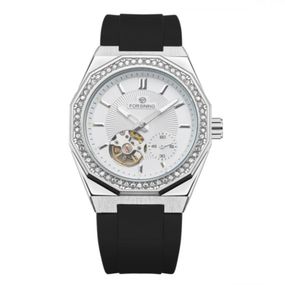 Наручний механічний годинник Forsining 8313 Black-Silver-White