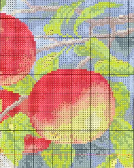 Набор для вышивания по нанесённой на канву схеме "Birds and apples". AIDA 14CT printed 47*37 см | Зображення 2