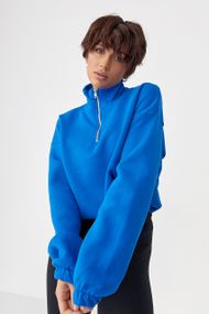 Однотонний спортивний світшот з начосом - синій цвет, M (є розміри)