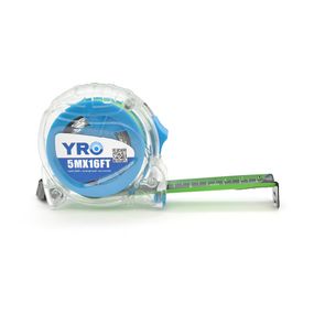 Рулетка YRO 5MX16FT сталева,5м,прозорий корпус,полотно 25мм,Q12