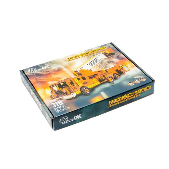 Дерев'яний 3D конструктор "Пожежна машина" Puz-00921, 318 деталей | Зображення 6