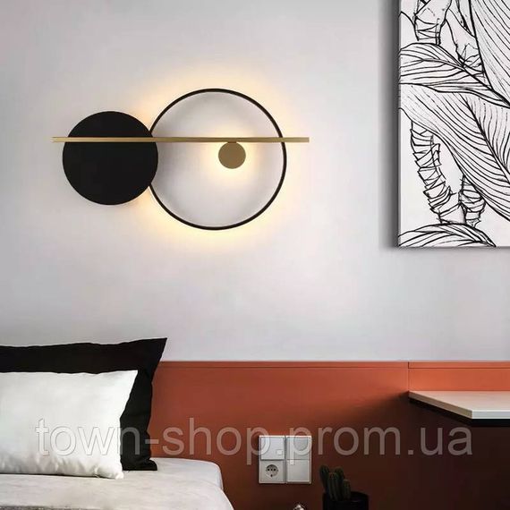 Бра настенное LED B95-bk-gd-k Черный 46х80х6 см. | Зображення 2
