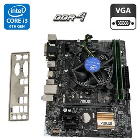 Комплект: материнська плата Asus H110M-A/M.2 / Intel Core i3-6100 (2 (4) ядра по 3.7 GHz) / Intel HD Graphics 530 / Socket LGA1151 / Кулер BOX б/в