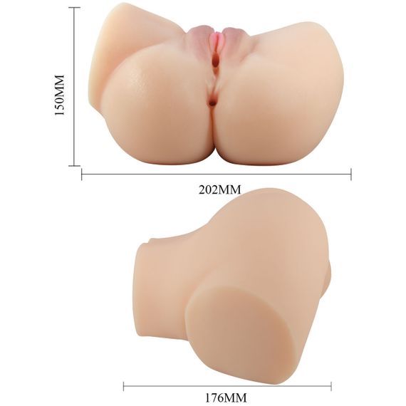 Мастурбатор вагіна анус CRAZY BULL Emilia, Vibration Double holes TPR ABS Sex Aura | Зображення 3