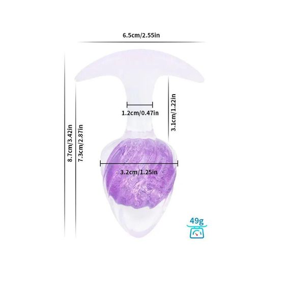 Анальна пробка Liebe Seele Icecream-shaped Crystal Anal Plug - Purple Small Sex Aura | Зображення 1