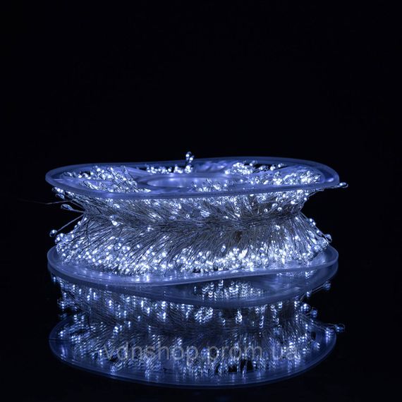 Новорічна гірлянда кімнатна роса Хвойна лапа 50 м 1500 LED білий провід Біле сяйво D1500L50MWW | Зображення 2