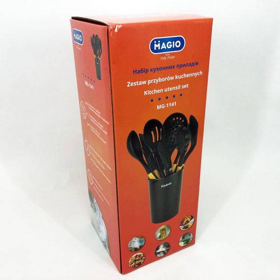 Набір кухонний із 11 силіконових предметів Magio MG-1141, Набір приладдя для кухні із силікону | Зображення 3