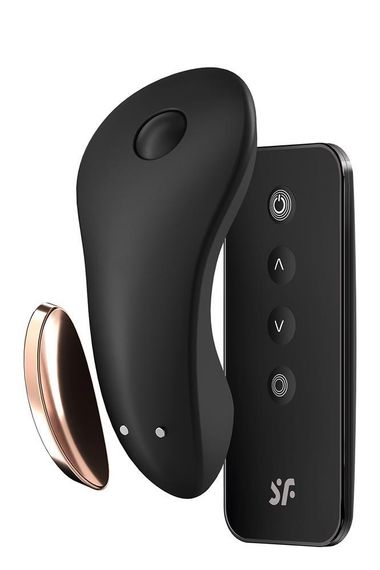 Вибратор в трусики с пультом и функцией управления со смартфона Satisfyer Little Secret черный sexstyle | Зображення 1