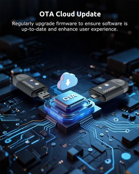 Бездротовий автомобільний адаптер CarPlay Android Auto ESSGOO 2-в-1, підтримка iOS 10+ і Android 11+, Карплей чорний | Зображення 7