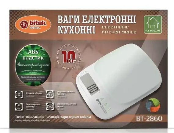 Весы кухонные электронные с LCD дисплеем BITEK BT-2860 до 10 кг | Зображення 4
