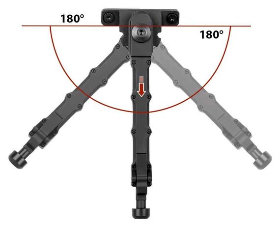 Сошки Buvele V9 на M-LOK 18.4 - 22.9 см быстросъемные Сошки для винтовок Сошки для оружия Сошки для ак | Зображення 1