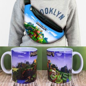 Набір: Сумка-бананка+ Кружка майнкрафт "Minecraft" дитяча з принтом (00127)
