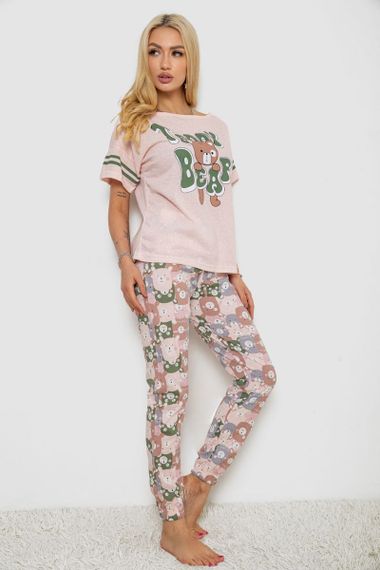 Пижама женские с принтом  -уценка, цвет персиковый, 243R15412-U | Зображення 2