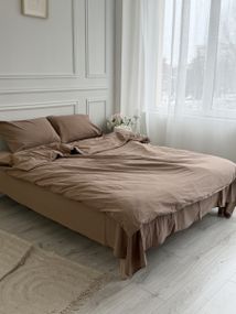 Постільна білизна двоспальне Dushka Home Варена бавовна преміум 21669 180х215 см кориця