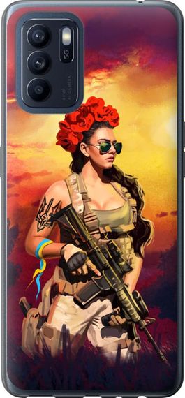 Чехол на Oppo Reno6 Z Украинка с оружием "5316u-2477-17620"