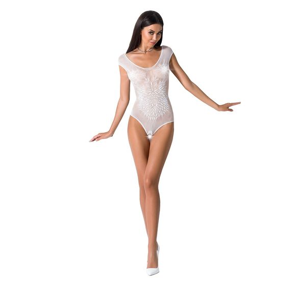 Бодістокінг Passion BS064 One Size, White, боді, закрите плече, відкритий доступ | Зображення 1