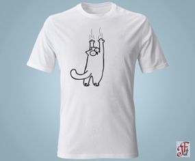 Женская футболка с принтом  SIMON`S CAT Сползает вниз. M