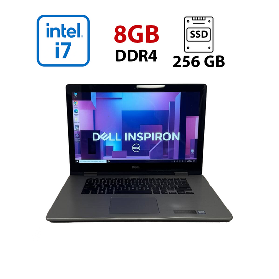 Ноутбук-трансформер Dell Inspiron 7579 x360 / 15.6" (1920x1080) IPS Touch / Intel Core i7-7500U (2 (4) ядра по 2.7 - 3.5 GHz) / 8 GB DDR4 / 256 GB SSD / Intel HD Graphics 620 / WebCam б/у