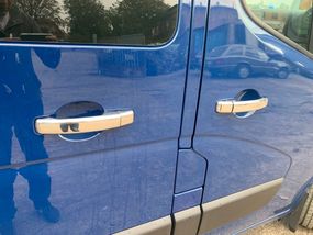 Накладки на ручки (4 шт) 1 отвір, Carmos - Турецька сталь для Renault Trafic 2015-2024 рр