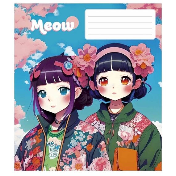 Тетрадь общая "Kawaii" 048-3302L-5 в линию, 48 листов