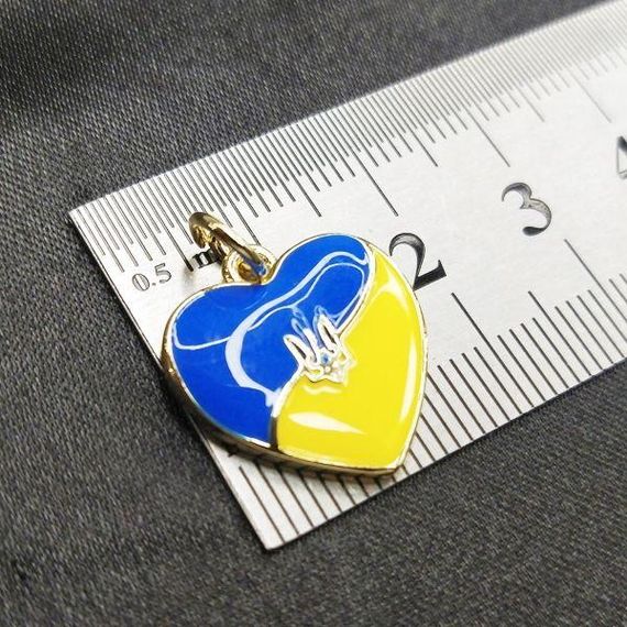 Підвіска "Серце України" 17х18 мм, колір срібло (гіппоалергенний сплав) | Зображення 2