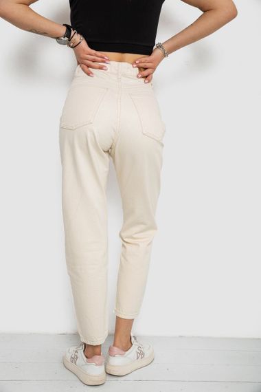 Джинси жіночі Mom's, колір бежевий, 182R2460 | Зображення 3