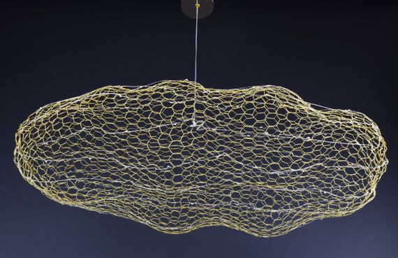 Люстра світлодіодна підвісна LED світильник для квартири на стелю лед 27653 Золото 25-200х42х80 см. | Зображення 8