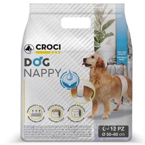 Підгузник-пов'язка для кобелів Croci Dog Nappy L обхват 50-60 см ЦІНА ЗА 1 ШТ C6028997