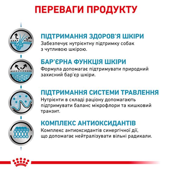 Сухий корм при атопії та дерматозах у собак Royal Canin Skin Care Adult Canine, 2 кг | Зображення 2