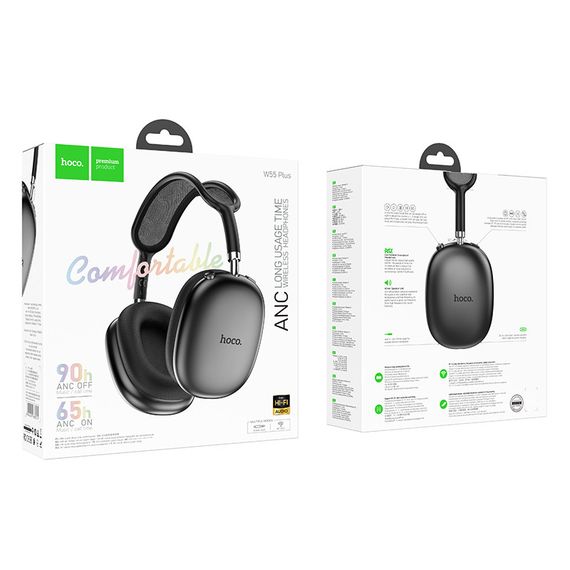 Накладні бездротові навушники Hoco W55 Plus Happiness ANC noise reduction Deep space gray | Зображення 3