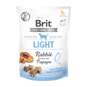 Лакомство Brit Care Functional Snack Light для собак для контроля веса с кроликом и папайей 150 г