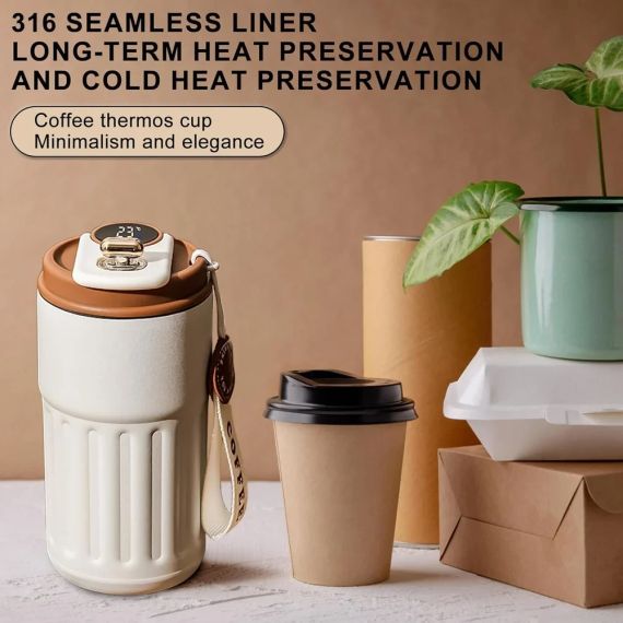 Вакуумна кавова кружка з нержавіючої сталі, 450 мл Stainless Steel Vaccume Coffee Mug | Зображення 5
