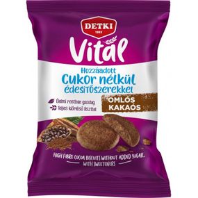 Детское печенье Detki Vital с высоким содержанием клетчатки со вкусом какао 180 г (5997380360334)