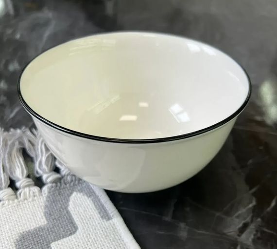 Салатник круглий Olens Вінтажний 102-1243 15х7 см 700 мл білий | Зображення 1