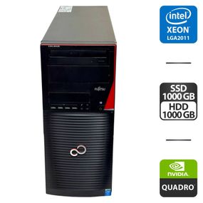 Рабочая станция Fujitsu Celsius R930 Tower / Intel Xeon E5-2640 v2 (8 (16) ядер по 2.0 - 2.5 GHz) / 16 GB DDR3 / 1000 GB SSD + 1000 GB HDD / nVidia Quadro K4000, 3 GB GDDR5, 192-bit / DVD-ROM / 800W б/у