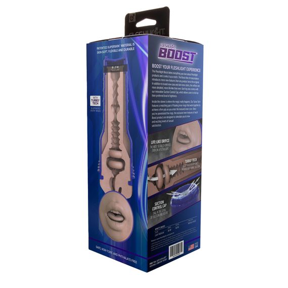 Мастурбатор-ротик Fleshlight Boost Blow Light Medium Flesh, плаваючі кільця Turbo Tech | Зображення 5