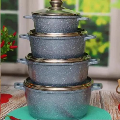 Набір каструль із мармуровим покриттям 8 предметів Benson BN-379 | Зображення 2