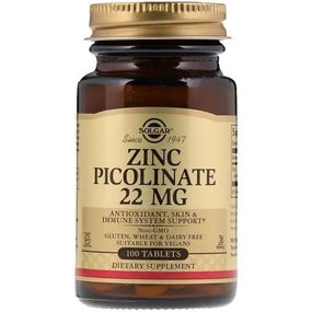 Микроэлемент Цинк Solgar Zinc Picolinate 100 Tabs